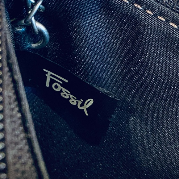 VTG 1990s Fossil Black Leather Key Ring Zippered Wallet - Picture 9 of 13